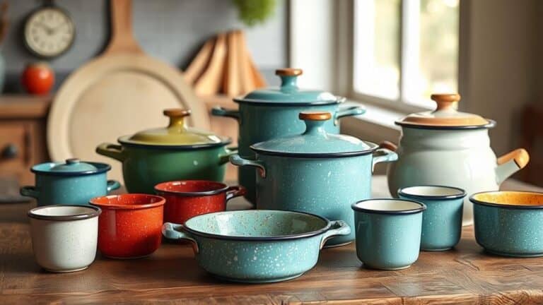 charming vintage enamelware sets