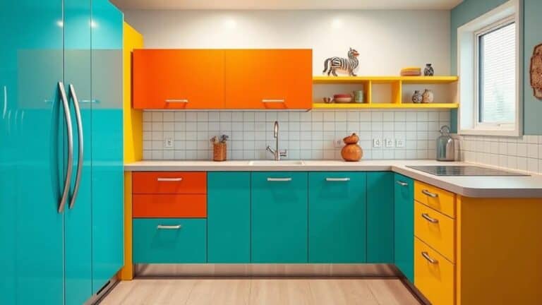 creative color schemes retro cabinets