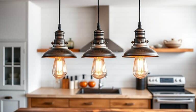 industrial retro kitchen lighting
