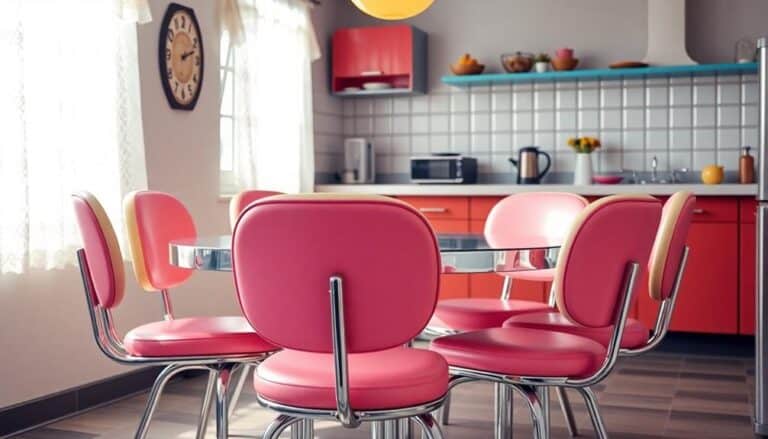 retro chrome vinyl dining sets