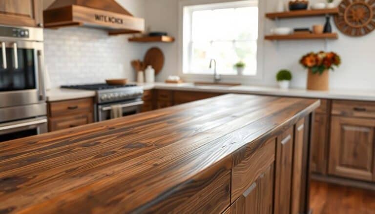 rustic reclaimed wood counters